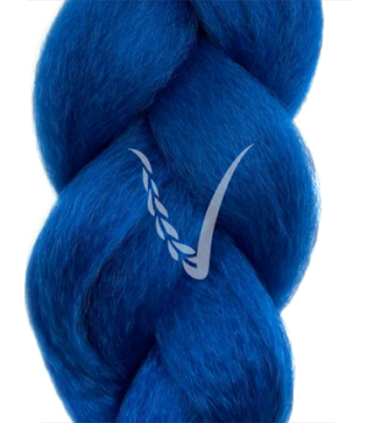 100% канекалон цвет KAF 6, синий, искусственные волосы для плетения