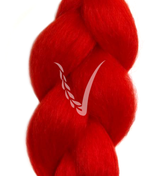 100% канекалон цвет RED(KAF7), красный, искусственные волосы для плетения