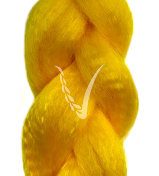 100% канекалон цвет YELLOW(KAF2), желтый, искусственные волосы для плетения